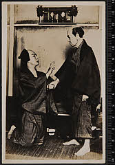 sol-I-04-06-42・「梅雨小袖昔八丈　髪結新三」家主長兵衛〈4〉尾上　松助、髪結新三〈6〉尾上　菊五郎