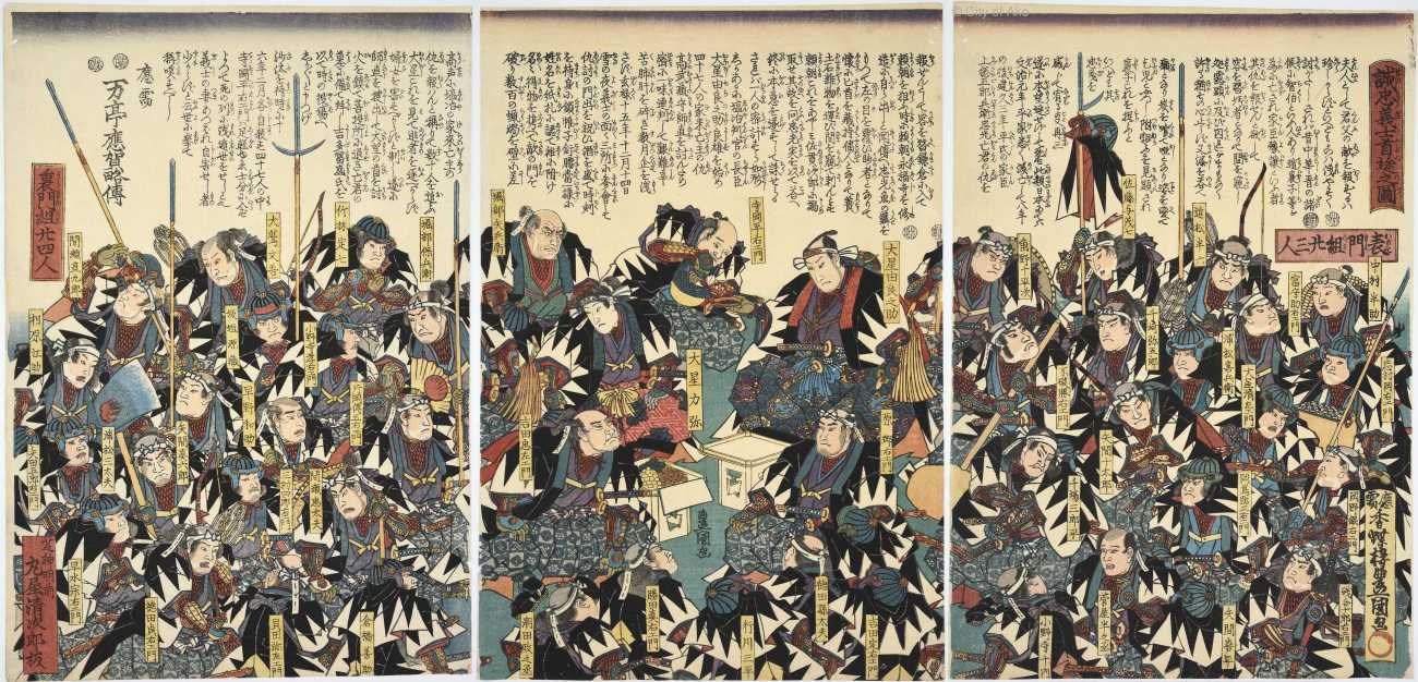 A1 討入り装束を整える - 赤穂市「忠臣蔵」浮世絵デジタル展示室