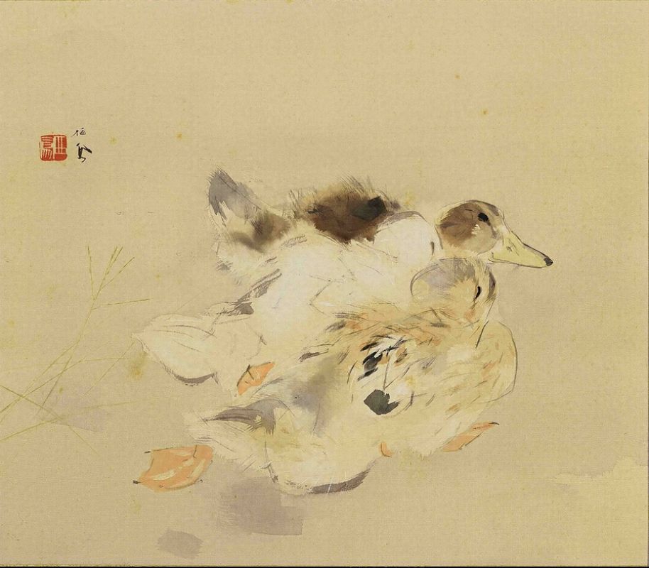 「家鴨」竹内栖鳳（昭和）