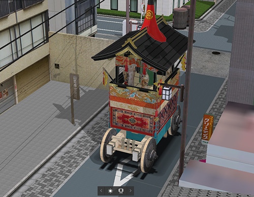 Virtual Kyoto3D: Taka-yama and Sanjo Street