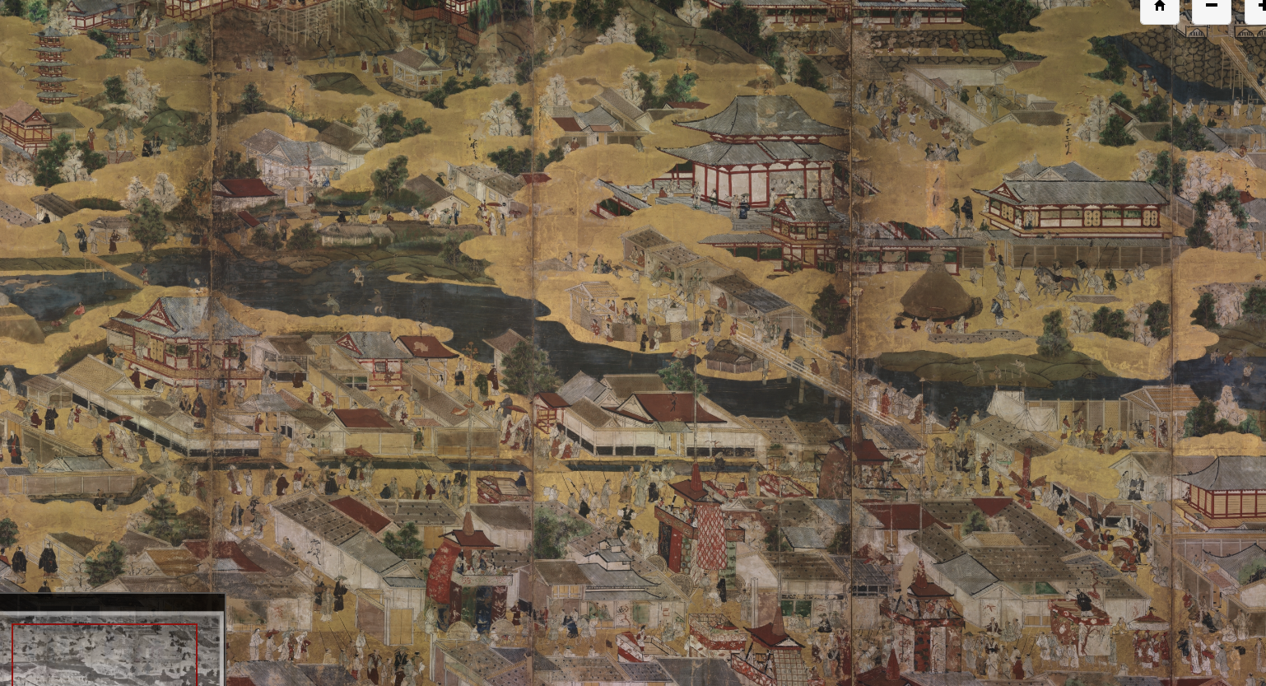 Rakuchu Rakugaizu Byobu (urban areas and suburbs of Kyoto, folding screens) 